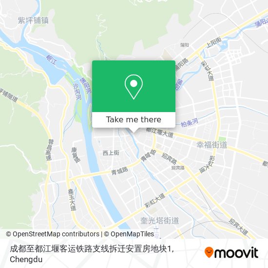成都至都江堰客运铁路支线拆迁安置房地块1 map