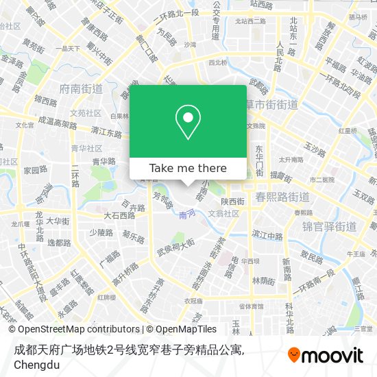 成都天府广场地铁2号线宽窄巷子旁精品公寓 map