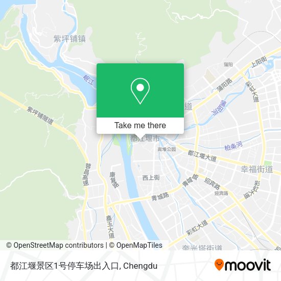 都江堰景区1号停车场出入口 map