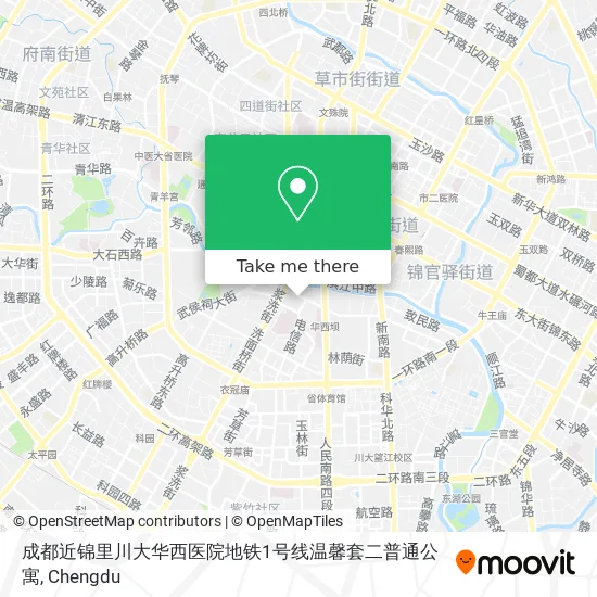 成都近锦里川大华西医院地铁1号线温馨套二普通公寓 map
