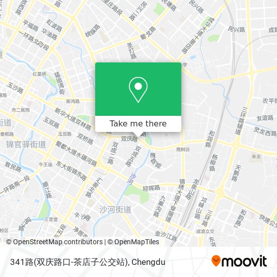341路(双庆路口-茶店子公交站) map