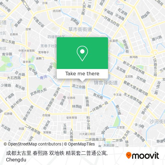 成都太古里 春熙路 双地铁 精装套二普通公寓 map