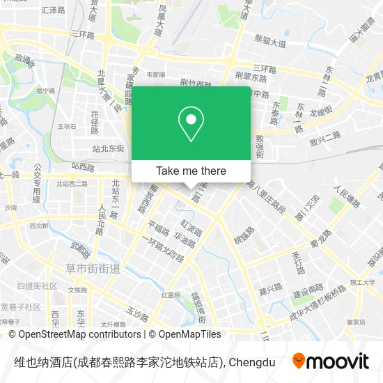 维也纳酒店(成都春熙路李家沱地铁站店) map