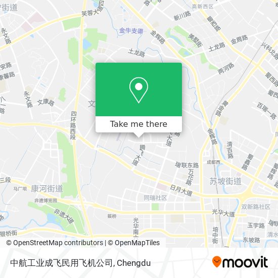 中航工业成飞民用飞机公司 map