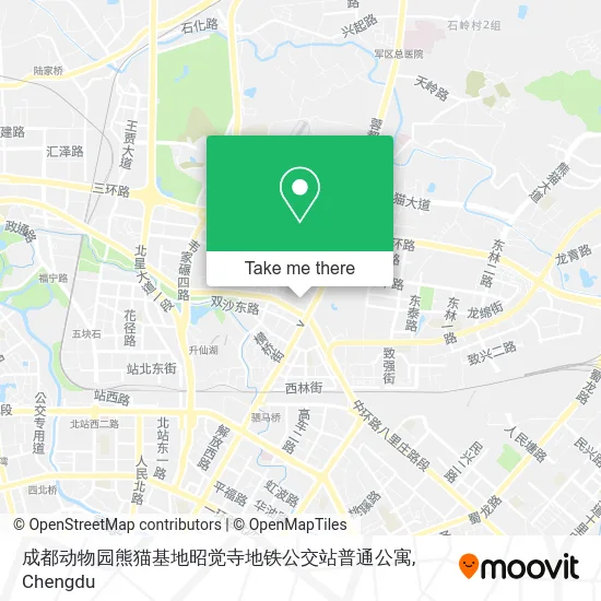 成都动物园熊猫基地昭觉寺地铁公交站普通公寓 map