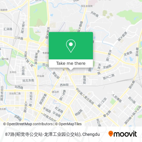 87路(昭觉寺公交站-龙潭工业园公交站) map