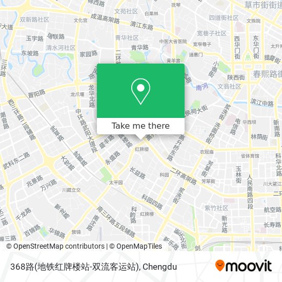 368路(地铁红牌楼站-双流客运站) map