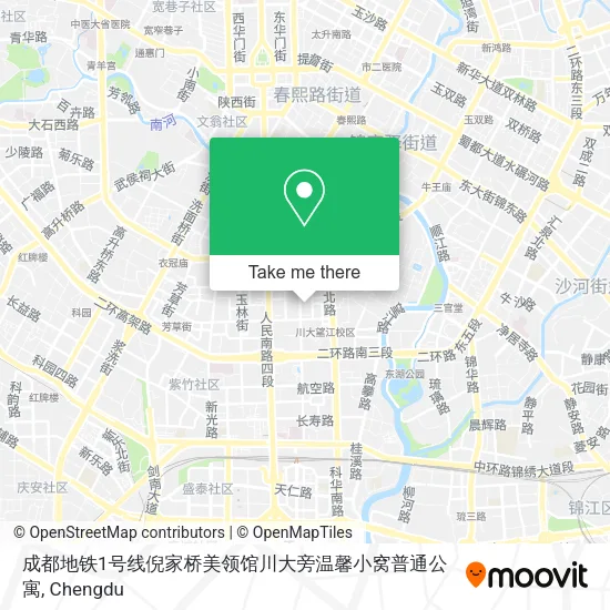 成都地铁1号线倪家桥美领馆川大旁温馨小窝普通公寓 map
