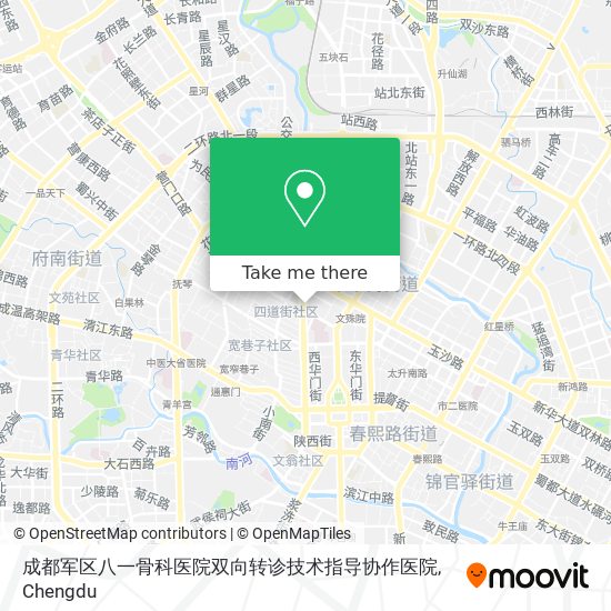 成都军区八一骨科医院双向转诊技术指导协作医院 map