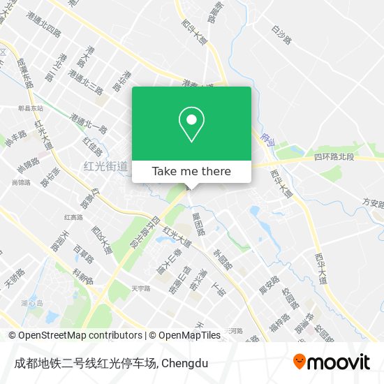 成都地铁二号线红光停车场 map