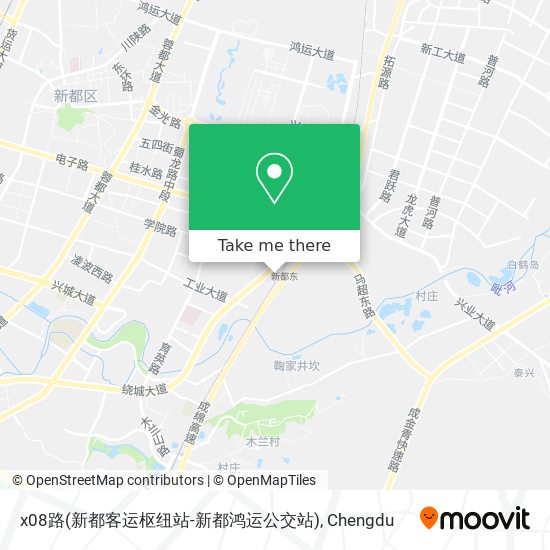 x08路(新都客运枢纽站-新都鸿运公交站) map