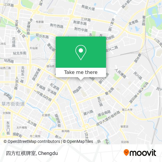 四方红棋牌室 map