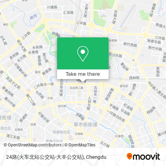 24路(火车北站公交站-大丰公交站) map