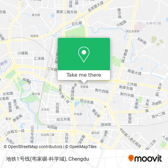 地铁1号线(韦家碾-科学城) map
