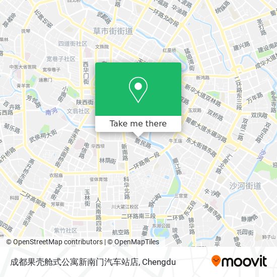 成都果壳舱式公寓新南门汽车站店 map