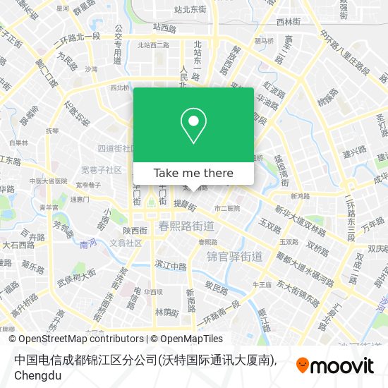 中国电信成都锦江区分公司(沃特国际通讯大厦南) map