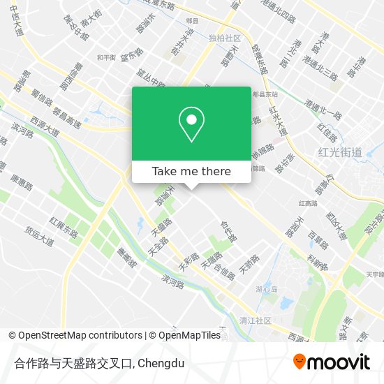合作路与天盛路交叉口 map