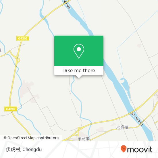 伏虎村 map