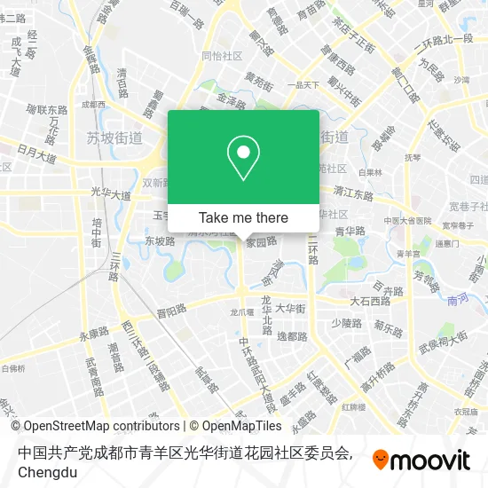 中国共产党成都市青羊区光华街道花园社区委员会 map