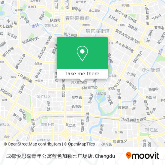 成都悦思嘉青年公寓蓝色加勒比广场店 map