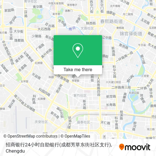 招商银行24小时自助银行(成都芳草东街社区支行) map
