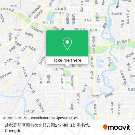 成都高新区图书馆文轩云图24小时自助图书馆 map