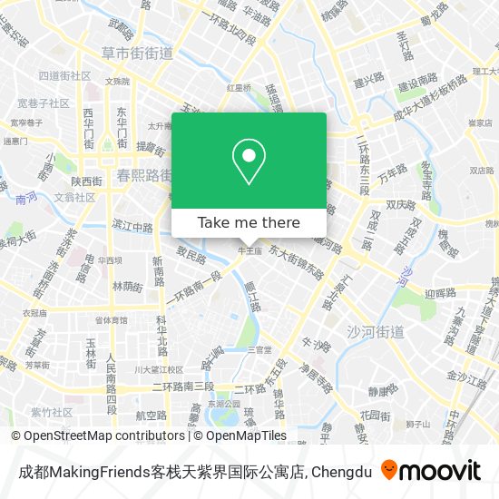 成都MakingFriends客栈天紫界国际公寓店 map