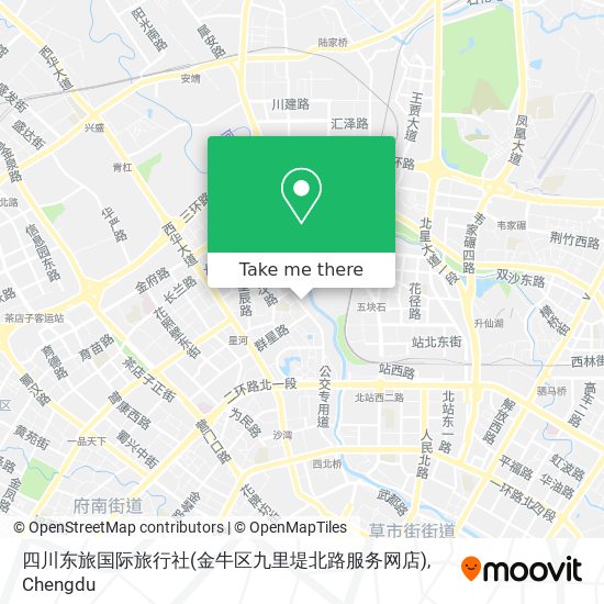 四川东旅国际旅行社(金牛区九里堤北路服务网店) map