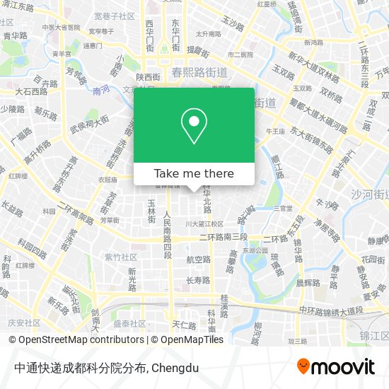 中通快递成都科分院分布 map