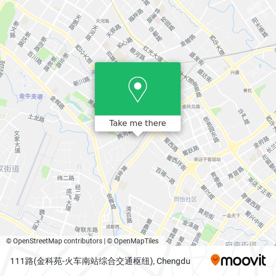 111路(金科苑-火车南站综合交通枢纽) map