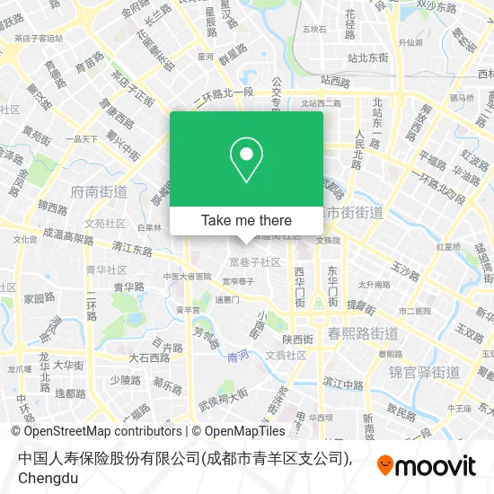 中国人寿保险股份有限公司(成都市青羊区支公司) map