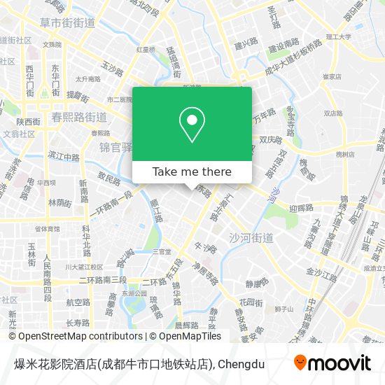 爆米花影院酒店(成都牛市口地铁站店) map
