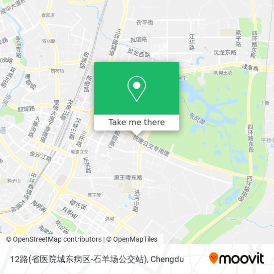 12路(省医院城东病区-石羊场公交站) map