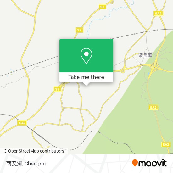 两叉河 map