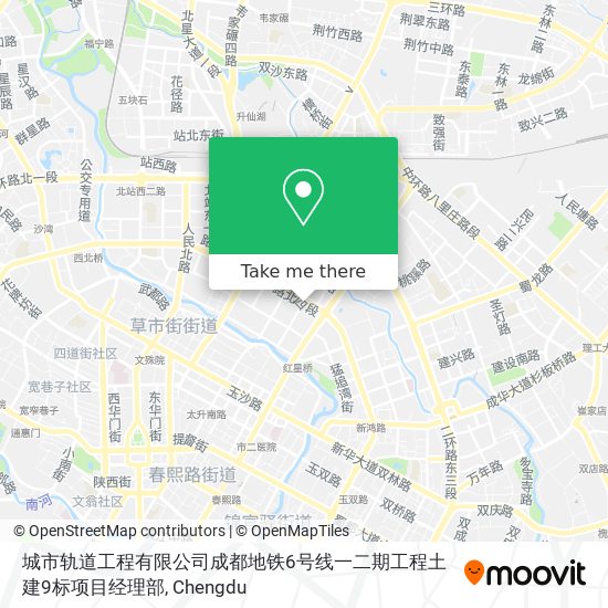 城市轨道工程有限公司成都地铁6号线一二期工程土建9标项目经理部 map