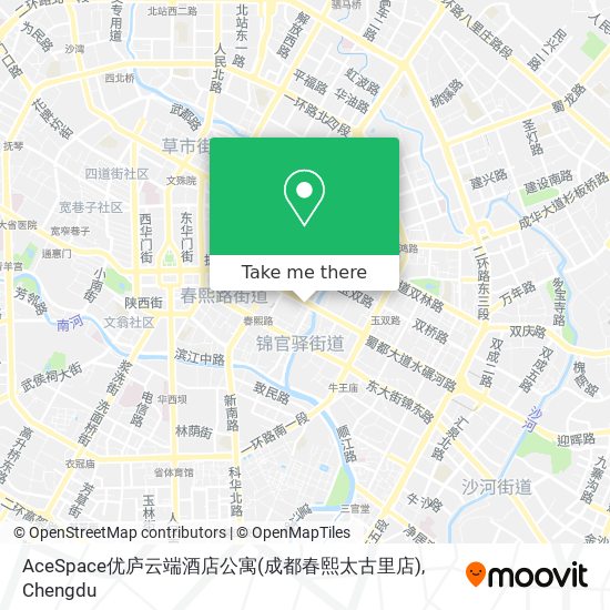 AceSpace优庐云端酒店公寓(成都春熙太古里店) map