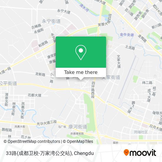 33路(成都卫校-万家湾公交站) map