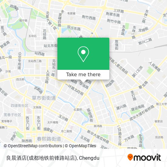 良晨酒店(成都地铁前锋路站店) map