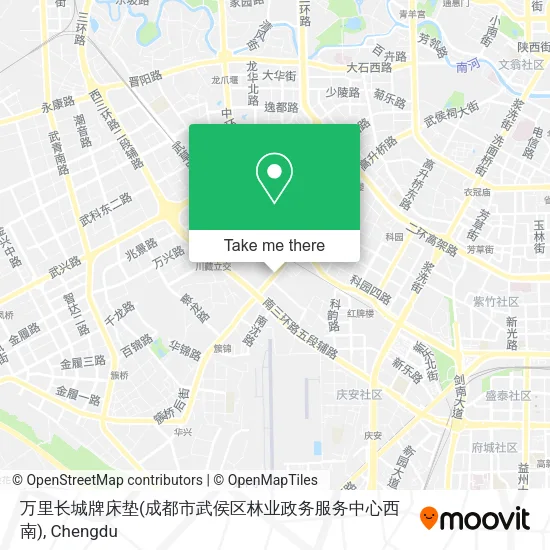 万里长城牌床垫(成都市武侯区林业政务服务中心西南) map