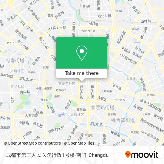 成都市第三人民医院行政1号楼-南门 map
