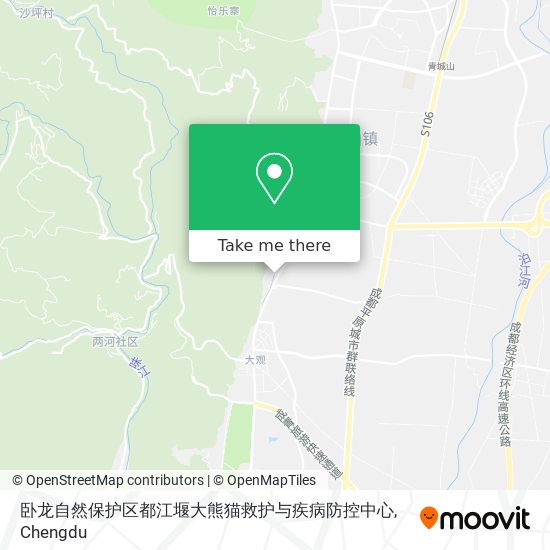 卧龙自然保护区都江堰大熊猫救护与疾病防控中心 map