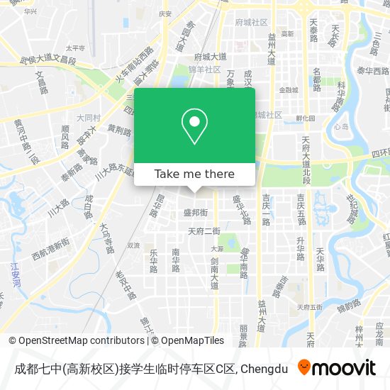 成都七中(高新校区)接学生临时停车区C区 map