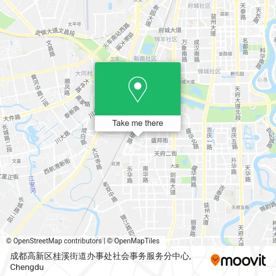 成都高新区桂溪街道办事处社会事务服务分中心 map