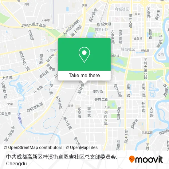 中共成都高新区桂溪街道双吉社区总支部委员会 map