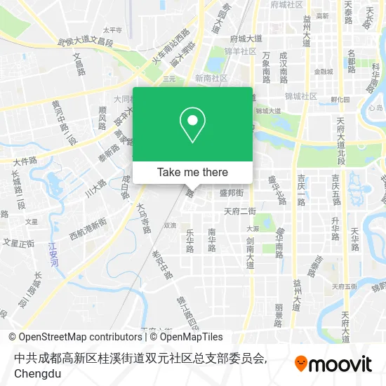 中共成都高新区桂溪街道双元社区总支部委员会 map