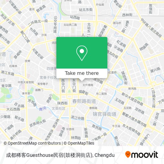 成都稀客Guesthouse民宿(鼓楼洞街店) map