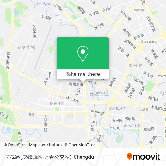 772路(成都西站-万春公交站) map