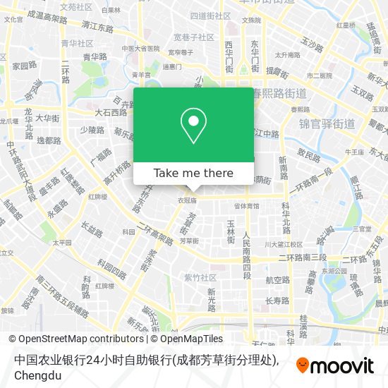 中国农业银行24小时自助银行(成都芳草街分理处) map