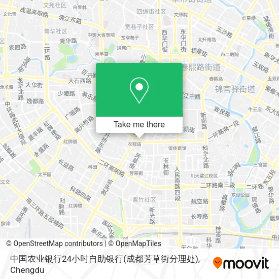 中国农业银行24小时自助银行(成都芳草街分理处) map