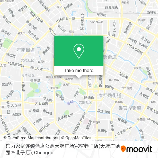 缤力家庭连锁酒店公寓天府广场宽窄巷子店 map